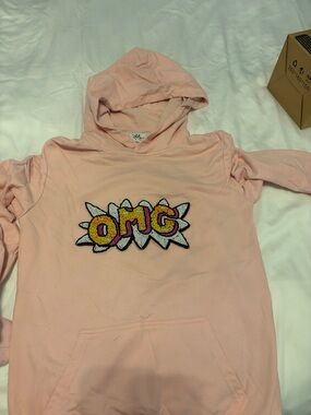 Lola + The Boys Light Pink Hoodie with OMG Patch